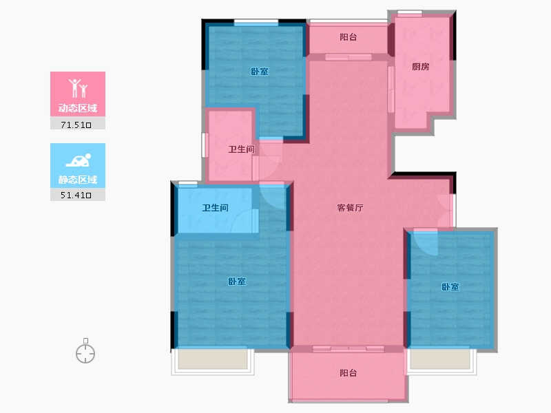 河南省-南阳市-邓州建业城-110.02-户型库-动静分区