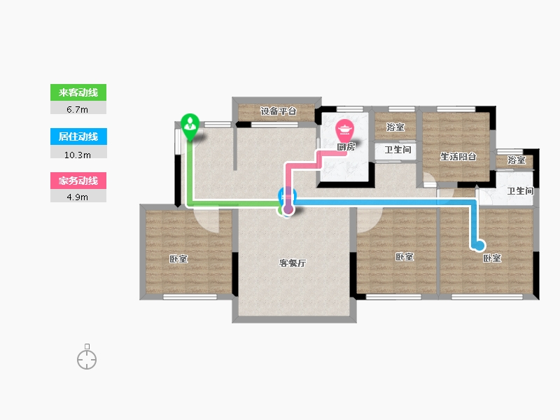 河南省-信阳市-碧桂园·学府壹号-110.00-户型库-动静线