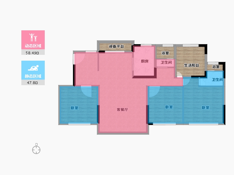 河南省-信阳市-碧桂园·学府壹号-110.00-户型库-动静分区