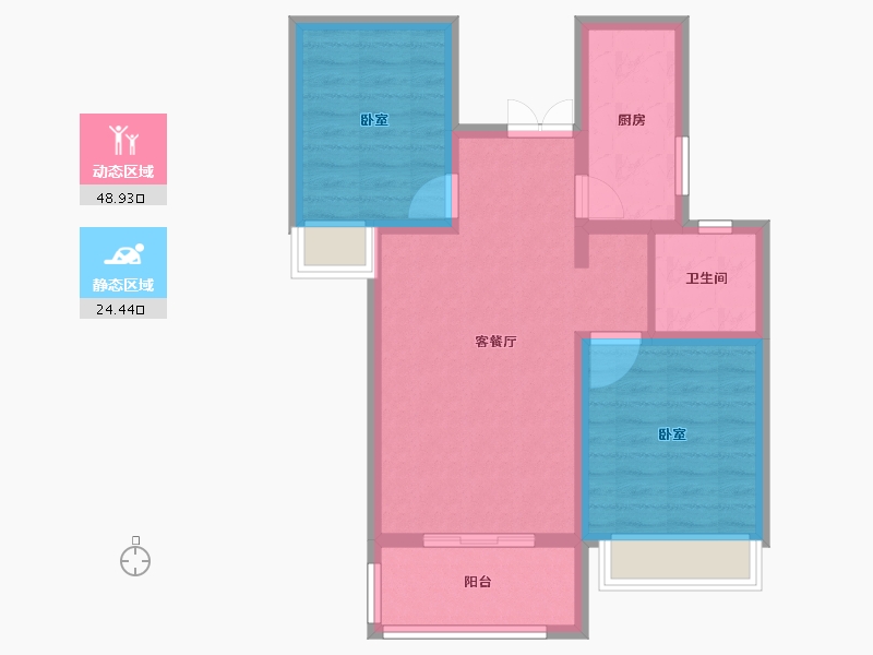 河南省-郑州市-公园世家-65.00-户型库-动静分区