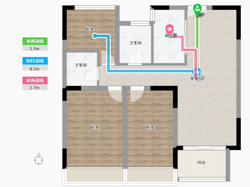 河南省-南阳市-水悦龙湾-80.77-户型库-动静线