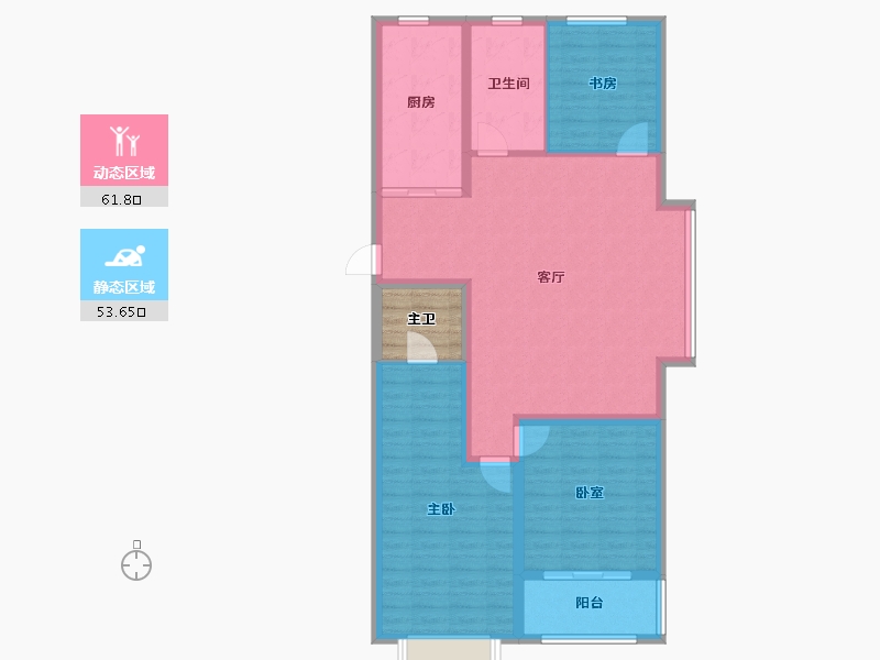 山东省-日照市-蓝天尚东区-108.62-户型库-动静分区