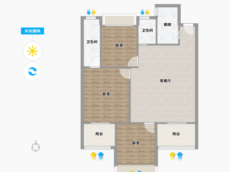 河南省-信阳市-滨湖壹号-99.50-户型库-采光通风