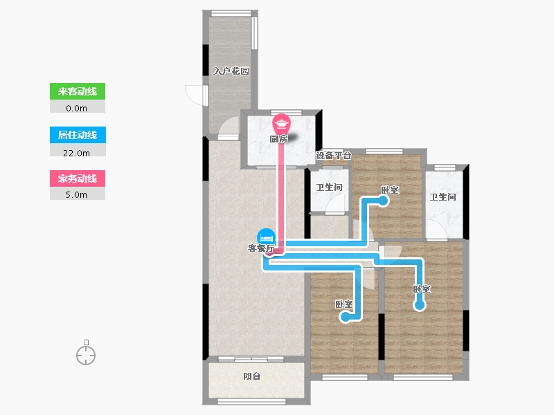 河南省-信阳市-东方今典·伍號公馆-104.31-户型库-动静线