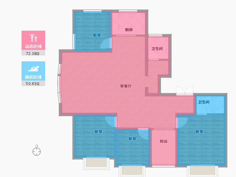 河南省-信阳市-龙江帝景-110.27-户型库-动静分区