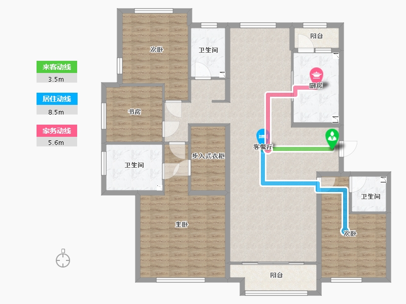 河南省-许昌市-长葛建业森林半岛-154.00-户型库-动静线