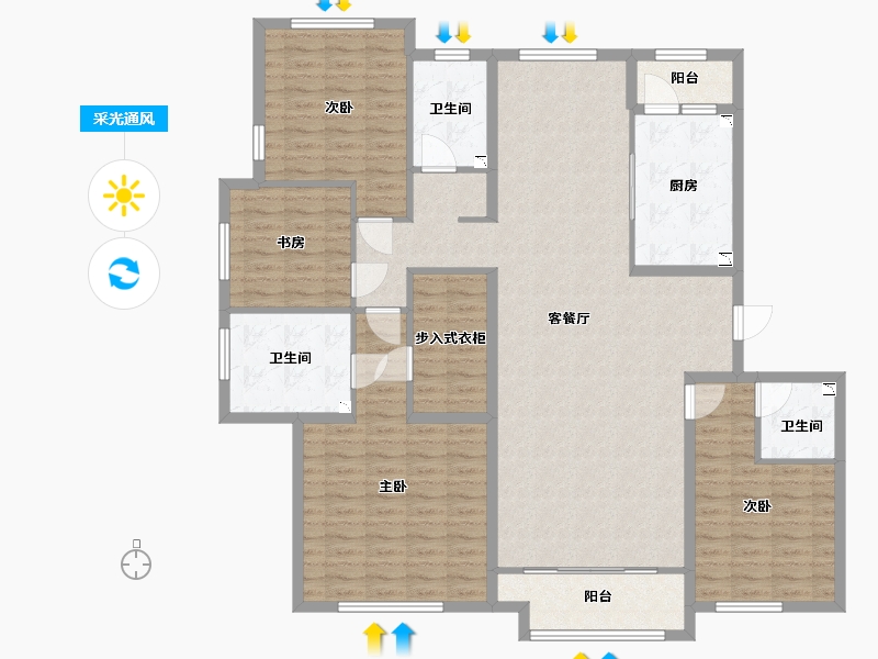 河南省-许昌市-长葛建业森林半岛-154.00-户型库-采光通风