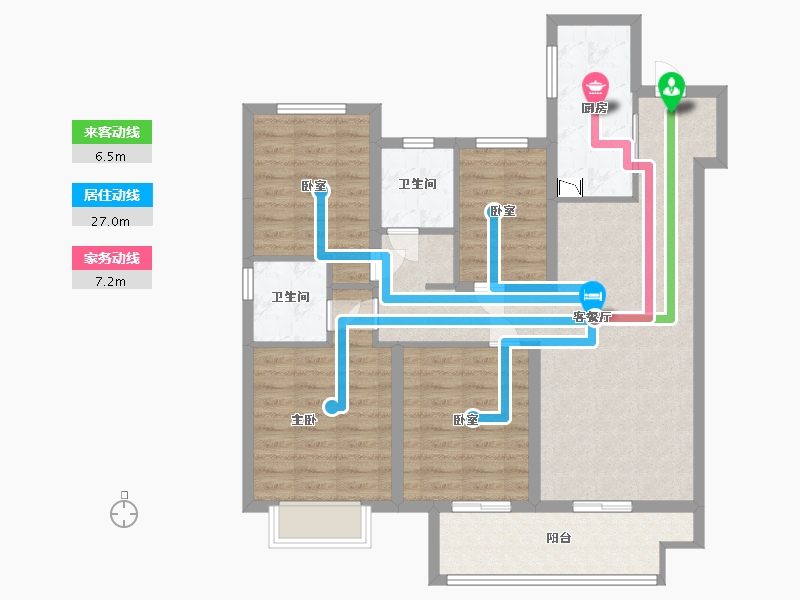 江苏省-苏州市-新城十里锦绣-95.00-户型库-动静线