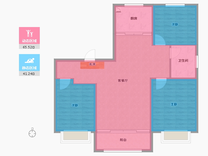 山东省-淄博市-金城春和园-97.00-户型库-动静分区