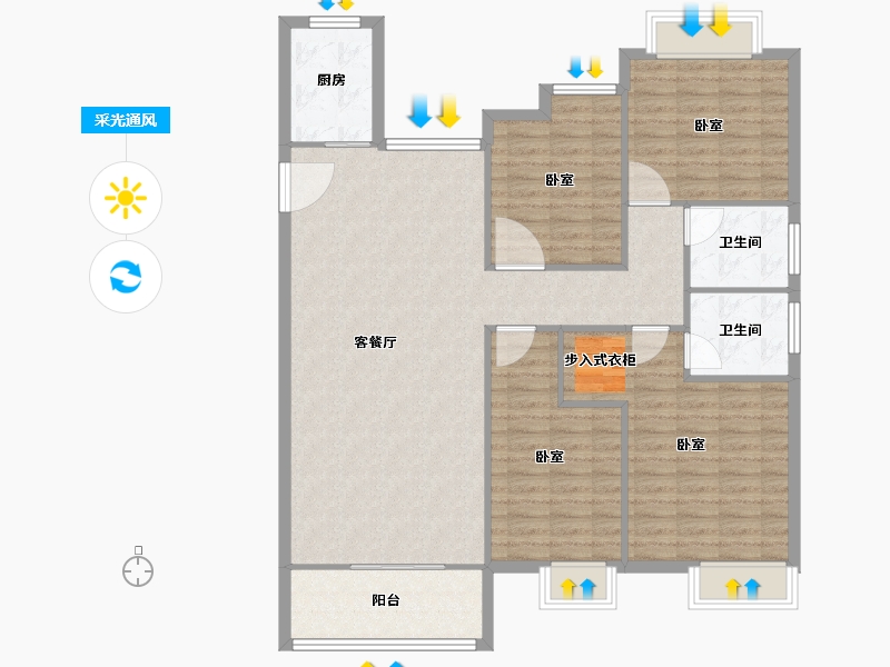 河南省-信阳市-固始毓秀华廷-124.51-户型库-采光通风