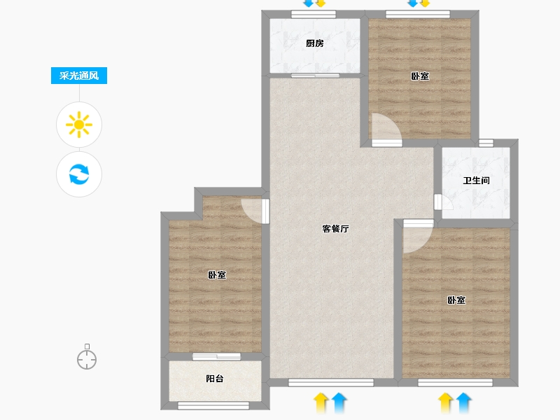 山东省-德州市-东海·玉景园-90.00-户型库-采光通风