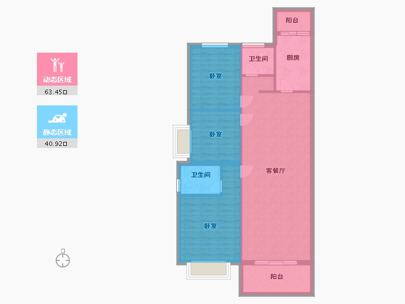 河南省-漯河市-荣昌大道东方-94.78-户型库-动静分区