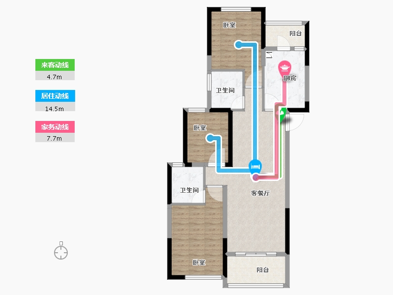 河南省-商丘市-商丘恒大珺睿府-96.43-户型库-动静线