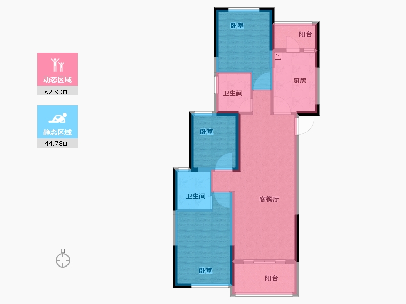 河南省-商丘市-商丘恒大珺睿府-96.43-户型库-动静分区