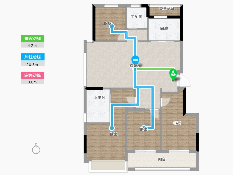 浙江省-绍兴市-宝能凤林府-108.73-户型库-动静线