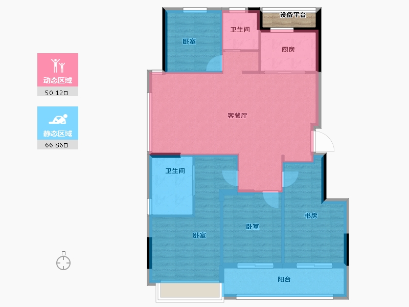 浙江省-绍兴市-宝能凤林府-108.73-户型库-动静分区