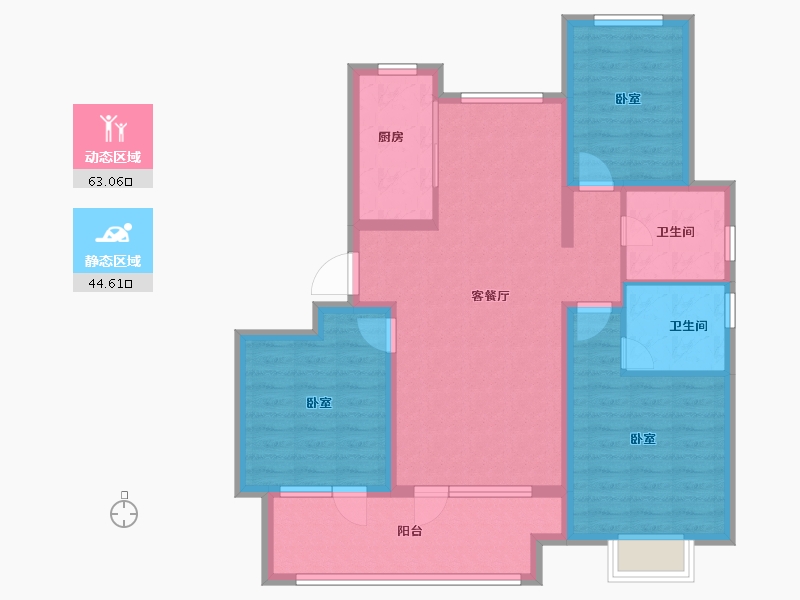 山东省-青岛市-远洋御城-96.01-户型库-动静分区