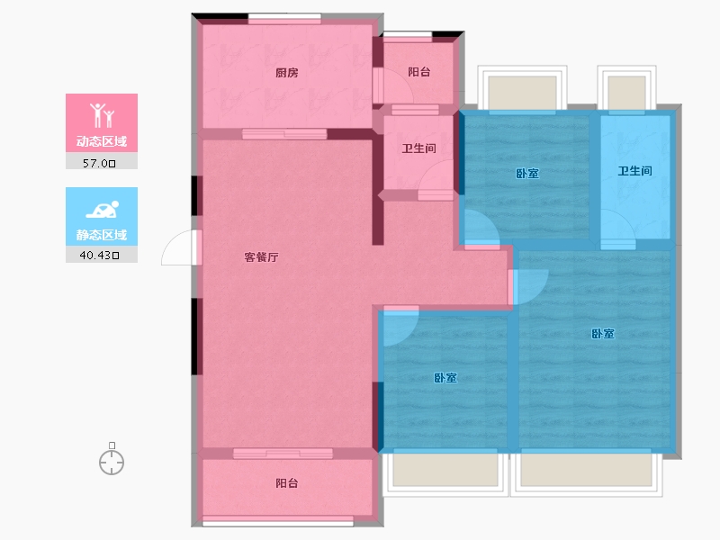 河南省-信阳市-众鑫学府-85.83-户型库-动静分区