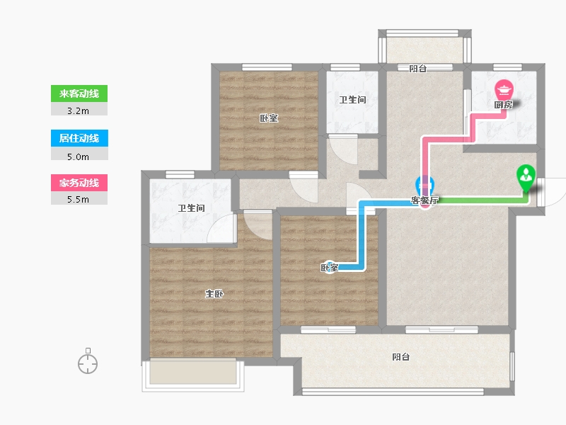 河南省-许昌市-长葛建业森林半岛-101.00-户型库-动静线