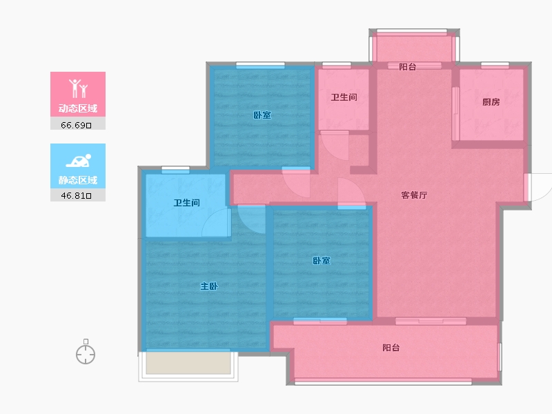 河南省-许昌市-长葛建业森林半岛-101.00-户型库-动静分区