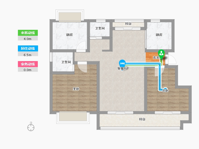 安徽省-滁州市-凤阳书香门第-86.00-户型库-动静线