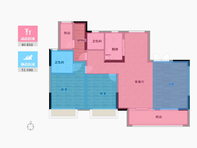 河南省-漯河市-康桥昌建璟云府-102.10-户型库-动静分区