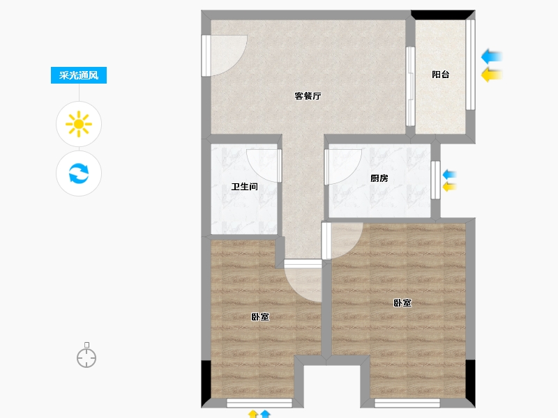 河南省-南阳市-建业壹号城邦-59.00-户型库-采光通风