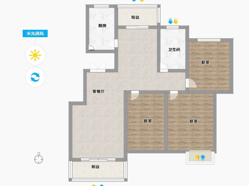 河南省-商丘市-神火城市春天-99.00-户型库-采光通风