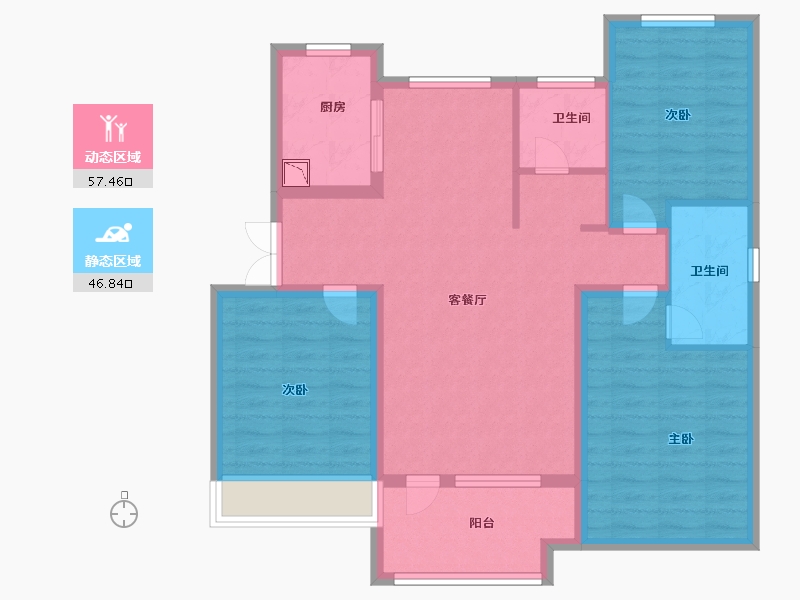 山东省-济南市-荣盛国际高尔夫温泉小镇-93.00-户型库-动静分区