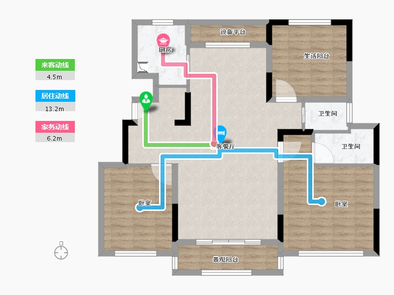 河南省-信阳市-碧桂园·学府壹号-100.01-户型库-动静线