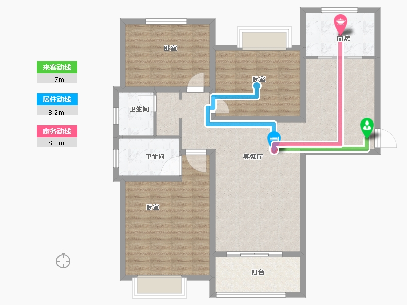 河南省-信阳市-林溪佳苑-105.00-户型库-动静线