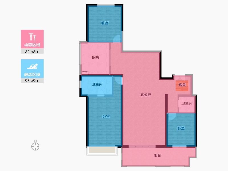 河南省-郑州市-鑫苑金水观城-133.00-户型库-动静分区