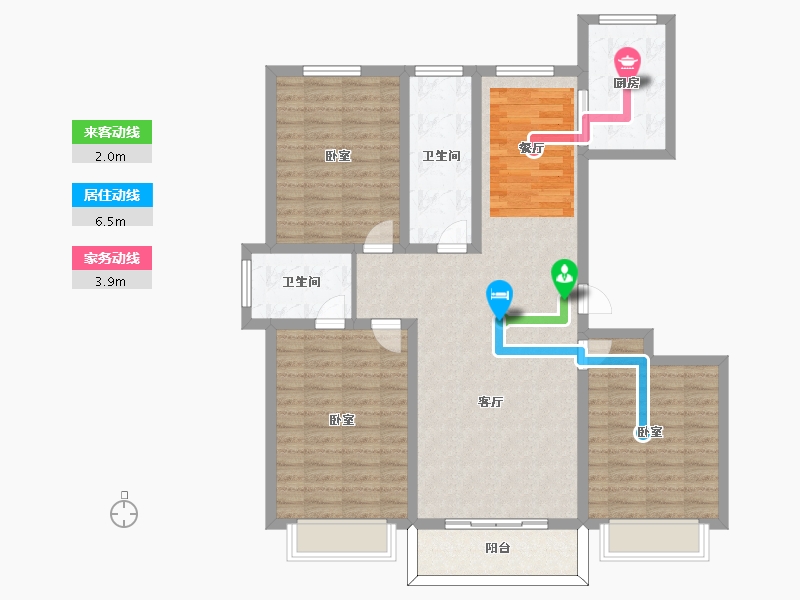 河南省-许昌市-瑞园小区-111.30-户型库-动静线