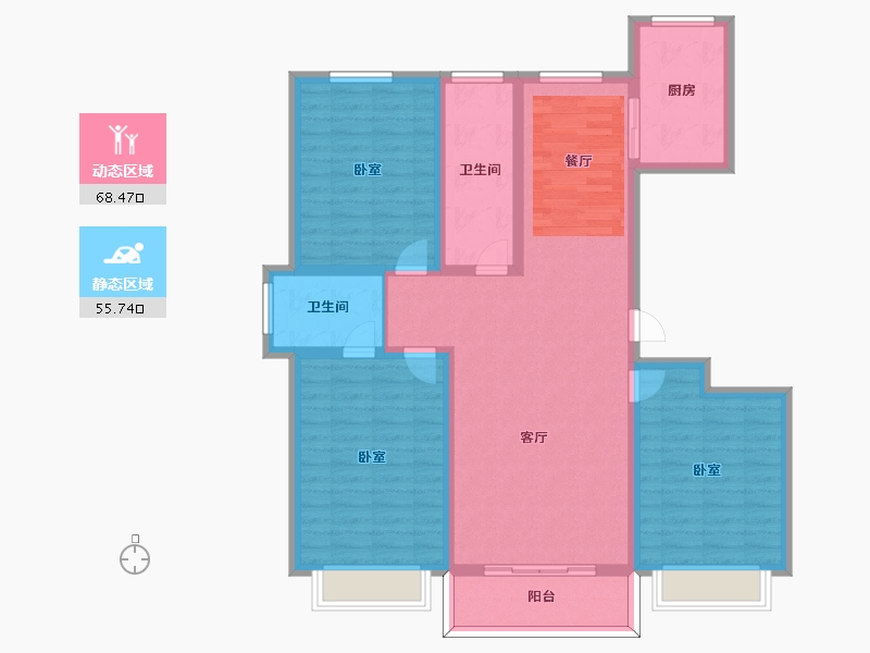 河南省-许昌市-瑞园小区-111.30-户型库-动静分区