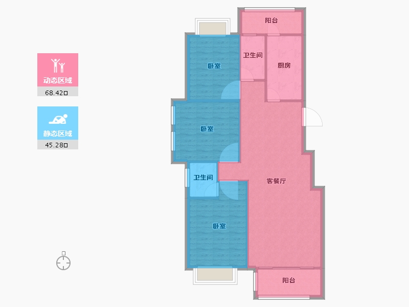 河南省-信阳市-御景阳光-104.55-户型库-动静分区