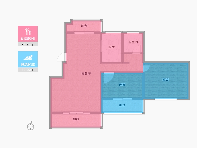 河南省-南阳市-博泰·香颂湾-79.45-户型库-动静分区