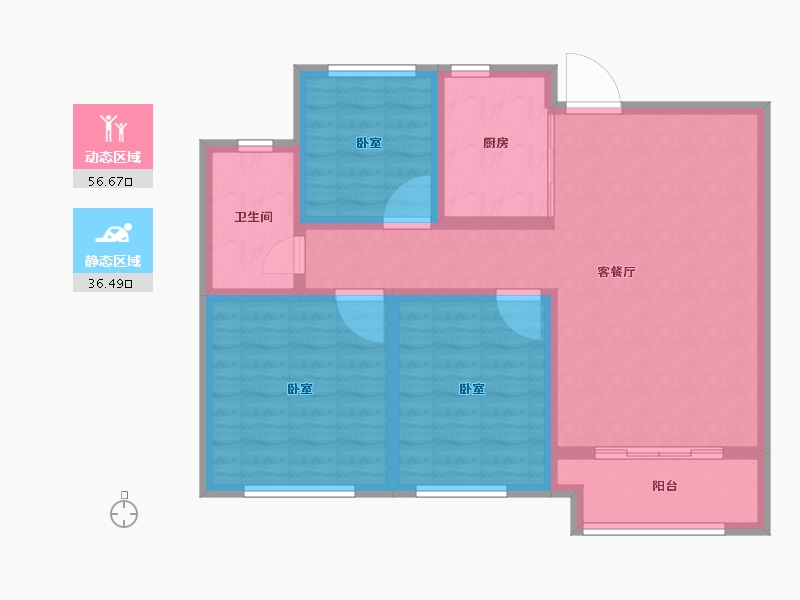 山东省-德州市-东海·玉景园-83.06-户型库-动静分区