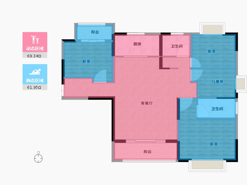 河南省-信阳市-固始信合公园里-118.98-户型库-动静分区