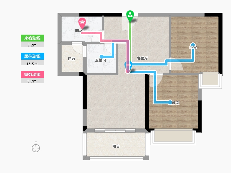 河南省-信阳市-富华金域府-69.16-户型库-动静线