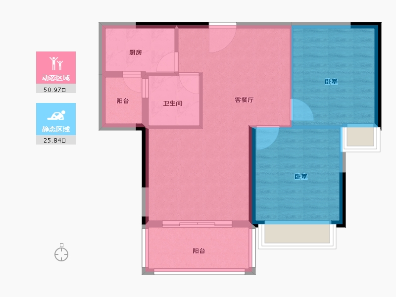 河南省-信阳市-富华金域府-69.16-户型库-动静分区