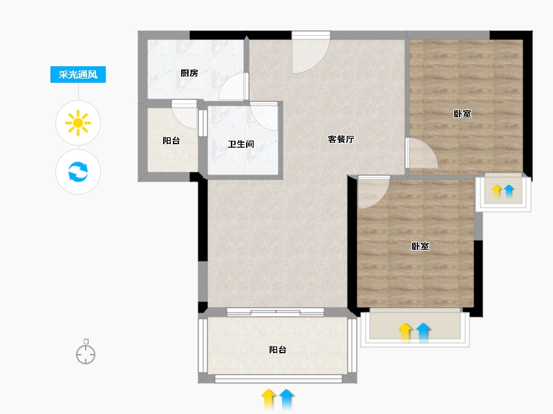 河南省-信阳市-富华金域府-69.16-户型库-采光通风