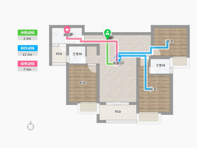 河南省-信阳市-林溪佳苑-69.34-户型库-动静线