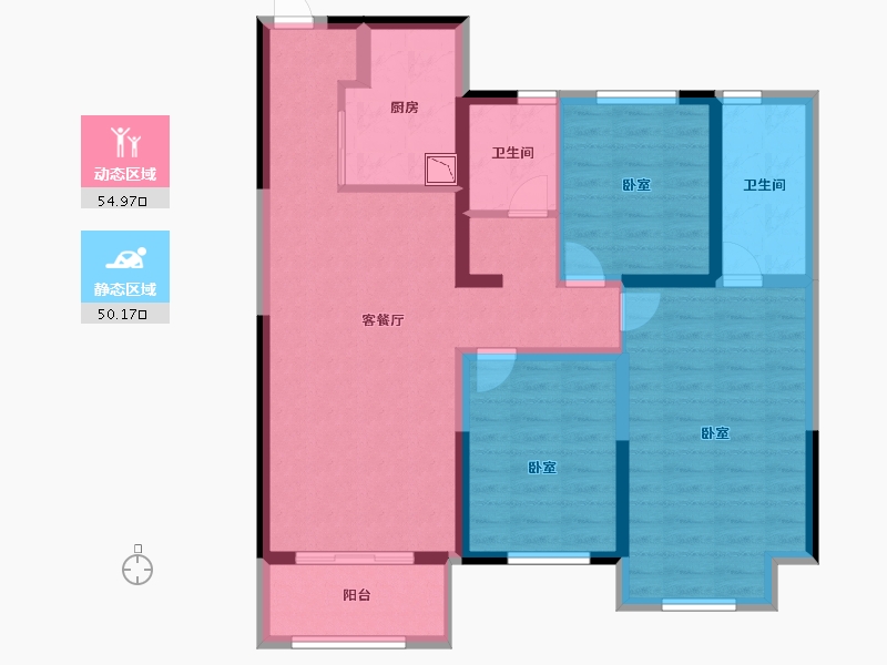 河南省-郑州市-正商兰庭华府-93.23-户型库-动静分区