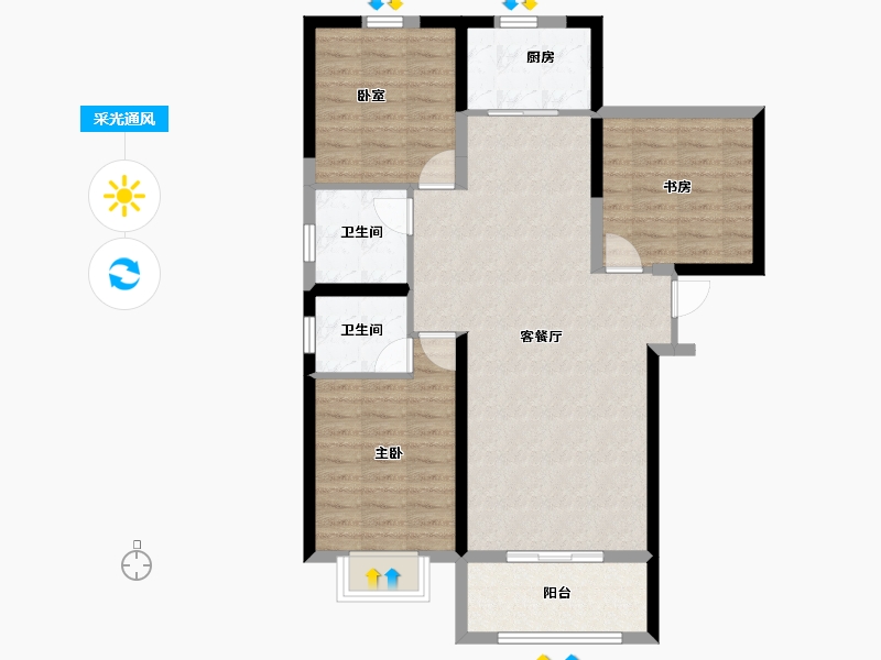 河南省-安阳市-万和府-88.19-户型库-采光通风