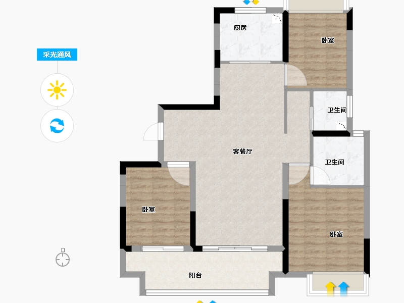 河南省-南阳市-信友天樾-94.20-户型库-采光通风