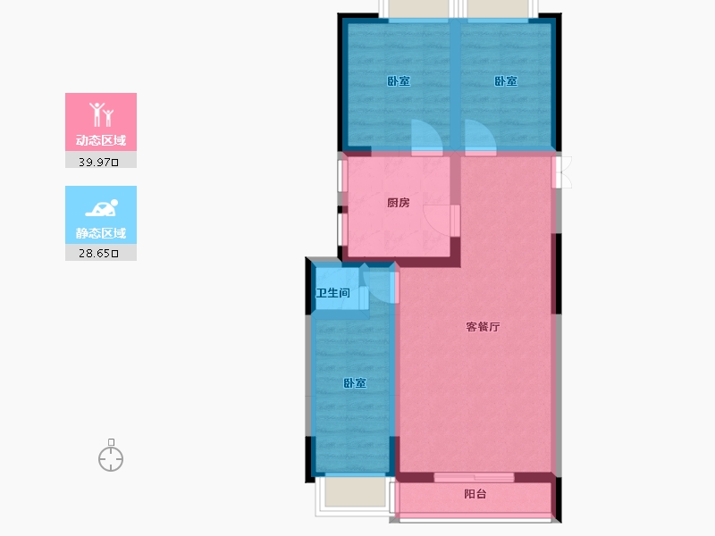 河南省-南阳市-金川美景春天-59.89-户型库-动静分区