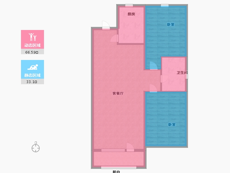 辽宁省-辽阳市-辽阳泛美华庭-90.25-户型库-动静分区