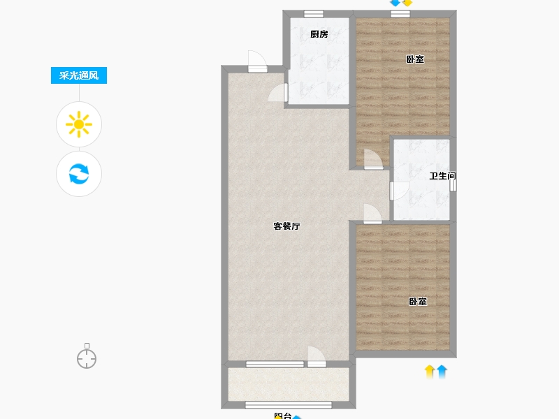 辽宁省-辽阳市-辽阳泛美华庭-90.25-户型库-采光通风