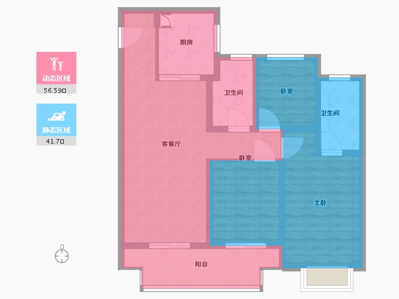 江苏省-苏州市-新城十里锦绣-87.01-户型库-动静分区