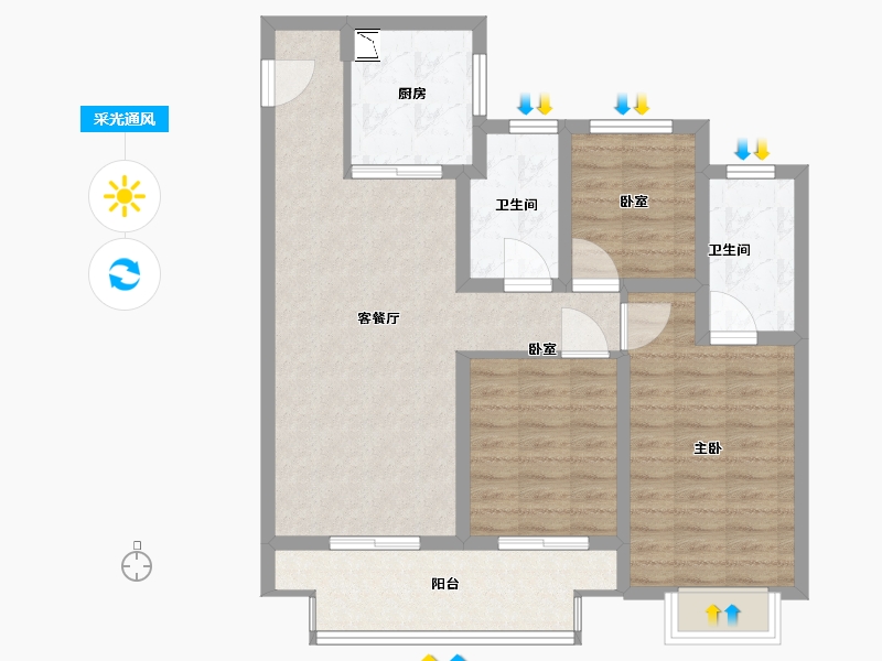 江苏省-苏州市-新城十里锦绣-87.01-户型库-采光通风